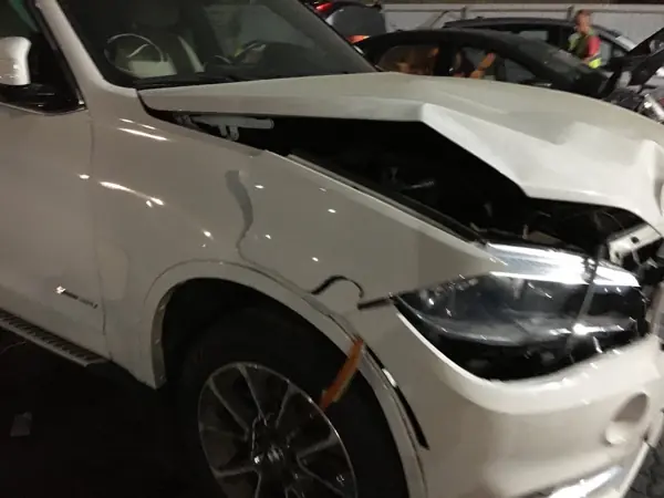 White crossover: bonnet and front wing